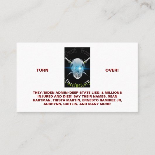 ワクチン標準名刺からの死亡 名刺 (正面)