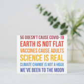 ワクチン科学実在気候変動は5G Covid ポストカード (スタンド正面)