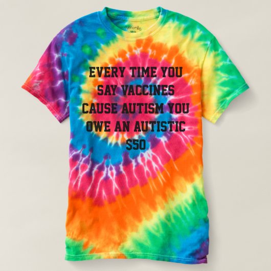 ワクチン=/=の自閉症 Tシャツ (デザイン正面)