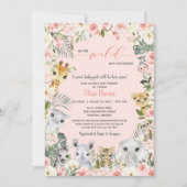 ワクワクするジャングル動物の赤ちゃんシャワー 招待状 (正面)