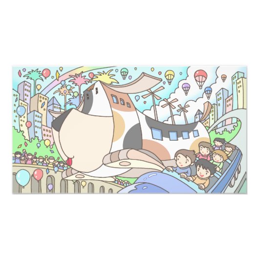 ワクワクする遊園地。 フォトプリント            (正面)