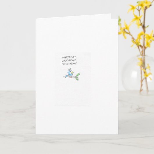 ワクワクする青い鳥 カード (黄色い花)