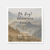 ワクワクの冒険が待っているよ 山の赤ちゃん歓迎会 スタンダードカクテルナプキン (正面)