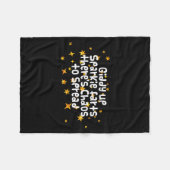 ワクワクキラキラおなら大騒ぎ楽しくしよう フリースブランケット (正面(横))