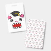 ワクワク卒業ねこ バッジ (正面＆裏面)