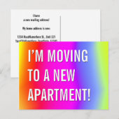 ワクワク＆カラフルな新居ポストカード 案内ポストカード (正面/裏面)