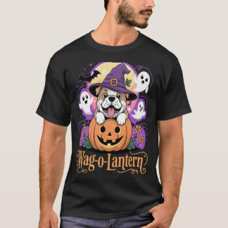 ワグオランタン かわいい犬のハロウィンカボチャ Tシャツ