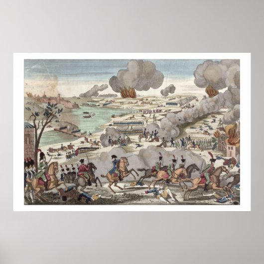 ワグラムの戦い(1809年7月6日版木、銅版、版画) ポスター (正面)