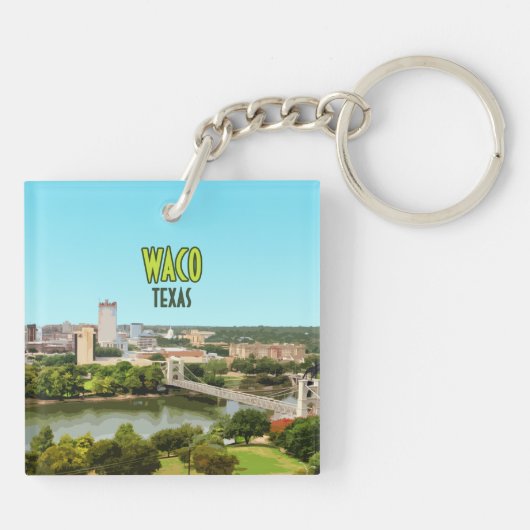 ワコテキサス州ブラゾスリバーダウンタウンヴィンテージ キーホルダー (裏面)