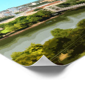 ワコテキサス州ブラゾスリバーダウンタウンヴィンテージ ポスター (角)