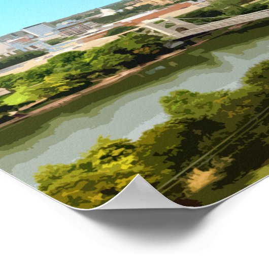 ワコテキサス州ブラゾスリバーダウンタウンヴィンテージ ポスター (角)