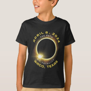 ワコテキサス州太陽の日食総和2024年4月8日 Tシャツ