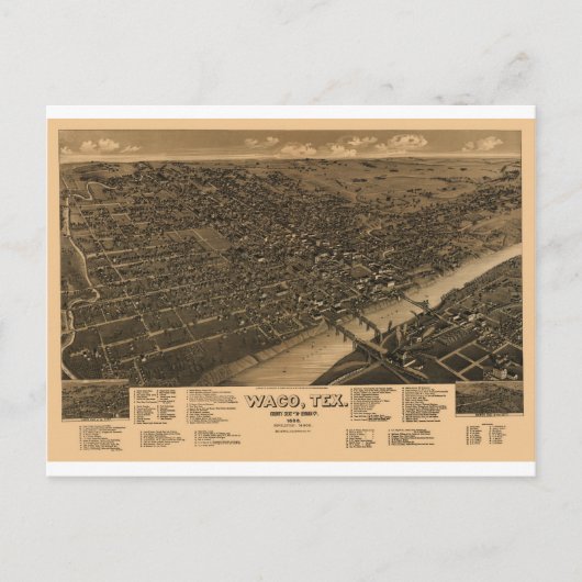 ワコテキサス州1886年 ポストカード (正面)