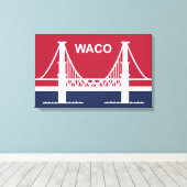 ワコ市国旗(テキサス州,米国) キャンバスプリント (インサイチュ (ウッドフロア))
