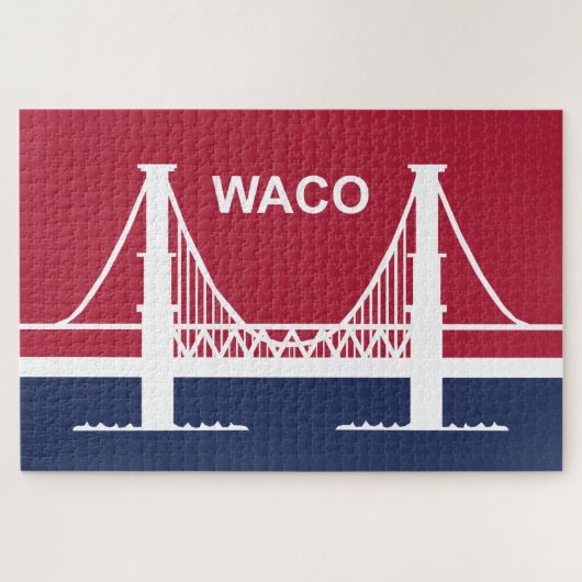 ワコ市国旗(テキサス州，米国) ジグソーパズル (横)