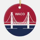 ワコ市国旗(テキサス州，米国) セラミックオーナメント (正面)