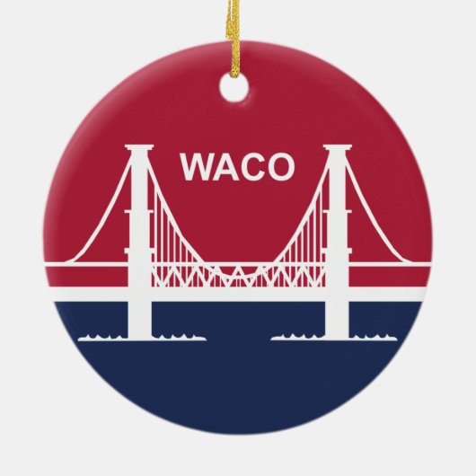 ワコ市国旗(テキサス州，米国) セラミックオーナメント (裏面)