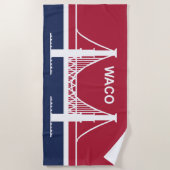 ワコ市国旗(テキサス州，米国) ビーチタオル (正面)