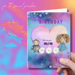 ワゴママへ 愛と希望と信仰の花束 誕生日おめでとう カード