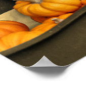 ワゴンのカボチャヴィンテージセピア部分色 ポスター (角)