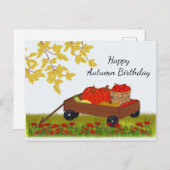 ワゴンの秋生産で満たされた秋の誕生日 ポストカード (正面/裏面)