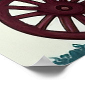 ワゴンカラフルで子犬 ポスター (角)