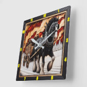 ワゴントレイルパーソナライズされた：チャールド・ウッド・クレイデール スクエア壁時計 (傾斜)