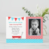 ワゴンバースデーパーティ招待状 招待状 (スタンド正面)