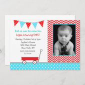 ワゴンバースデーパーティ招待状 招待状 (正面/裏面)