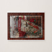 ワゴンパズルのクリスマスのチワワのかわいい子犬 ジグソーパズル (横)