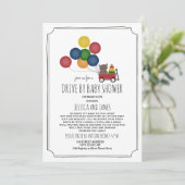 ワゴンベア風船ドライブバイ ベビーシャワー ニュートラル 招待状 (スタンド正面)