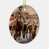 ワゴンホイールのフォートワース,テキサス州セラミックオーナメント セラミックオーナメント (右)