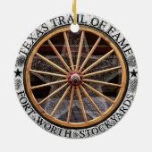 ワゴンホイールのフォートワース，テキサス州セラミックオーナメント セラミックオーナメント (裏面)