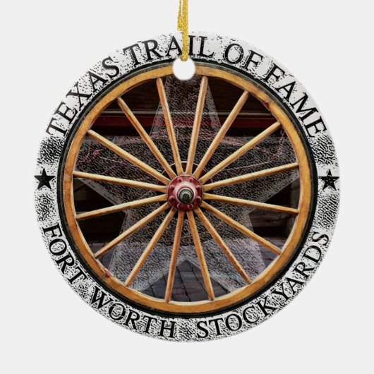 ワゴンホイールのフォートワース,テキサス州セラミックオーナメント セラミックオーナメント (裏面)