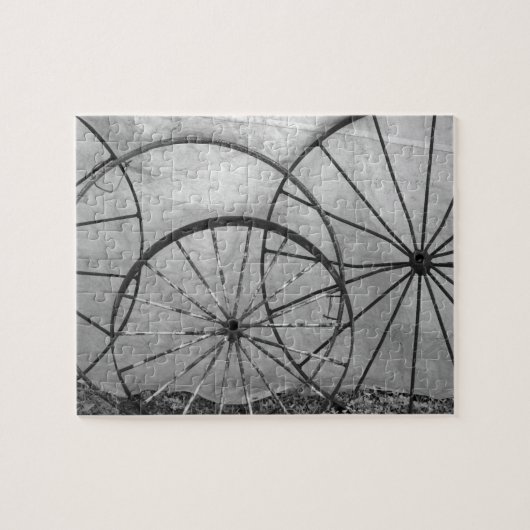 ワゴンホイールの静物画 ジグソーパズル (横)