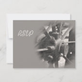 ワゴンホイールカントリーウェディングRSVP応答カード 出欠カード (正面)