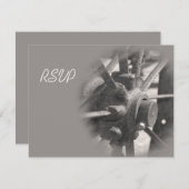 ワゴンホイールカントリーウェディングRSVP応答カード 出欠カード (正面/裏面)