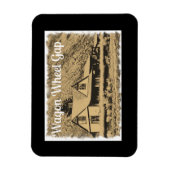 ワゴンホイールギャップ列車駅セピア マグネット (縦)