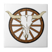 ワゴンホイールスカル タイル (正面)