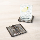 ワゴンホイールヴィンテージ木材素朴材 コースター (右側)