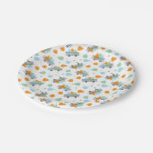 ワゴン柄の収穫における秋のカボチャ ペーパープレート (アングル)