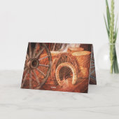 ワゴン素朴ホイールホースシューズウェスタンスタイルホリダ シーズンカード (裏面)