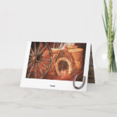 ワゴン素朴ホイールホースシューズ西スタイルノートC ノートカード (裏面)