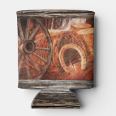ワゴン素朴ホイールホースシューズ西スタイル缶Co 缶クーラー (裏面)