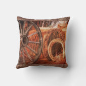 ワゴン素朴ホイールホースシューズ西スタイル クッション (裏面)