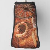 ワゴン素朴ホイールホースシューズ西スタイル ゴルフヘッドカバー (回転90)