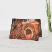 ワゴン素朴ホイールホースシューズ西スタイル シーズンカード (裏面)