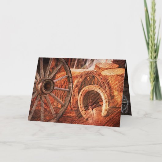 ワゴン素朴ホイールホースシューズ西スタイル シーズンカード (正面)