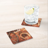 ワゴン素朴ホイールホースシューズ西スタイル スクエアペーパーコースター (インサイチュ)