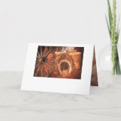 ワゴン素朴ホイールホースシューズ西スタイル 招待状 (裏面)